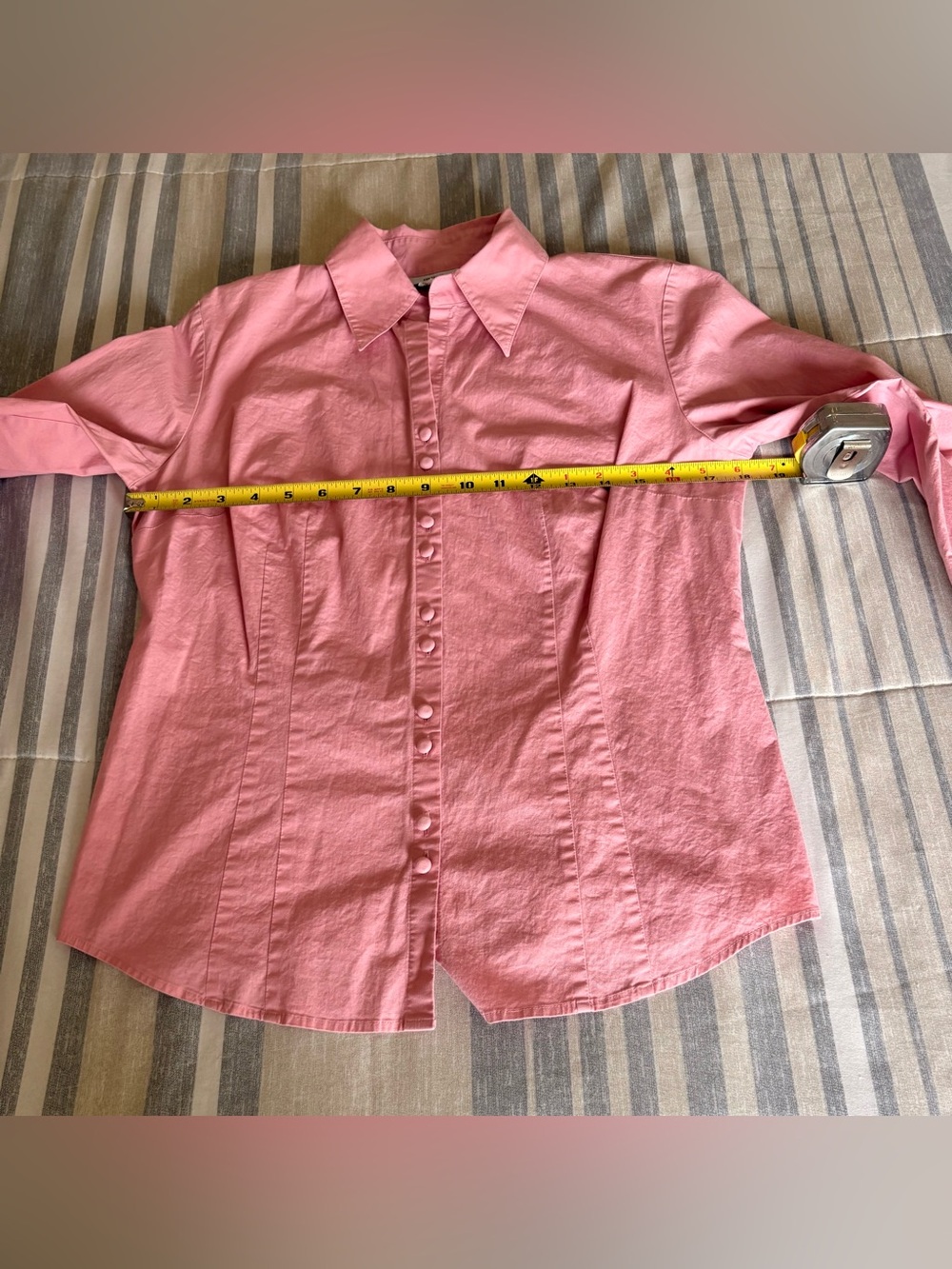 LOFT Pink Short-Sleeve Button-Down Shirt
